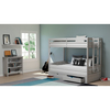 Alaterre Furniture Jasper Twin to King Extending Day Bed with Bunk Bed and Storage Drawers, Dove Gray AJJP0080